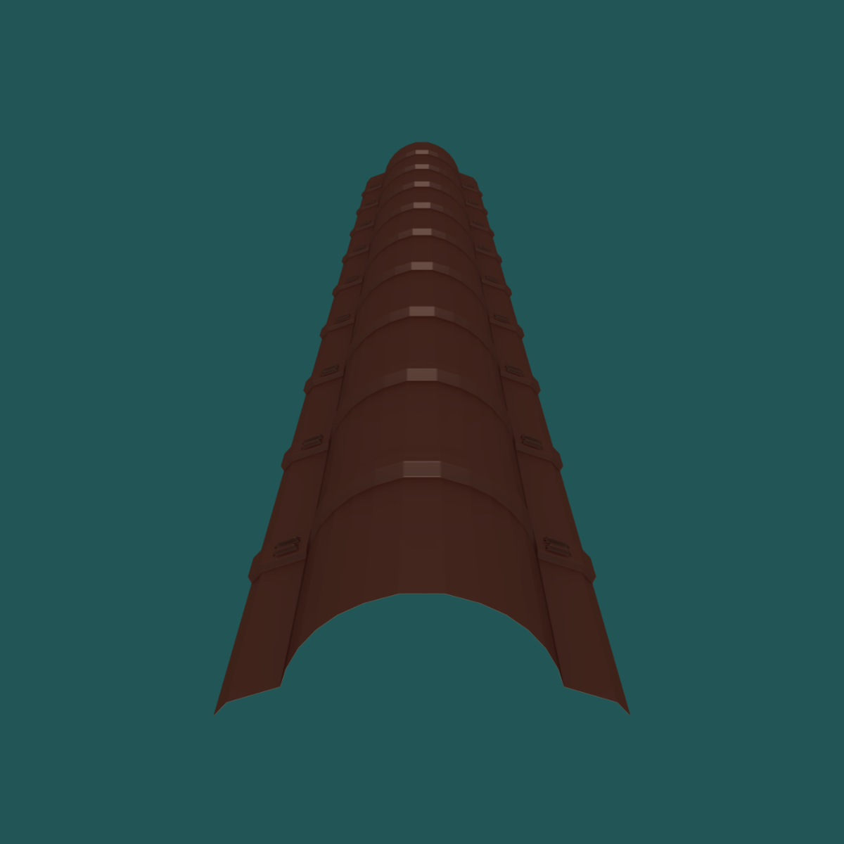 380mm VT Ridge 28G Brick Red Smooth