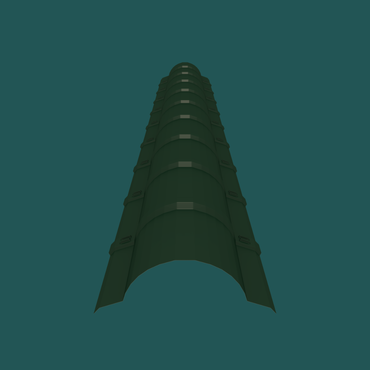 380mm VT Ridge 28G Dark Green Smooth