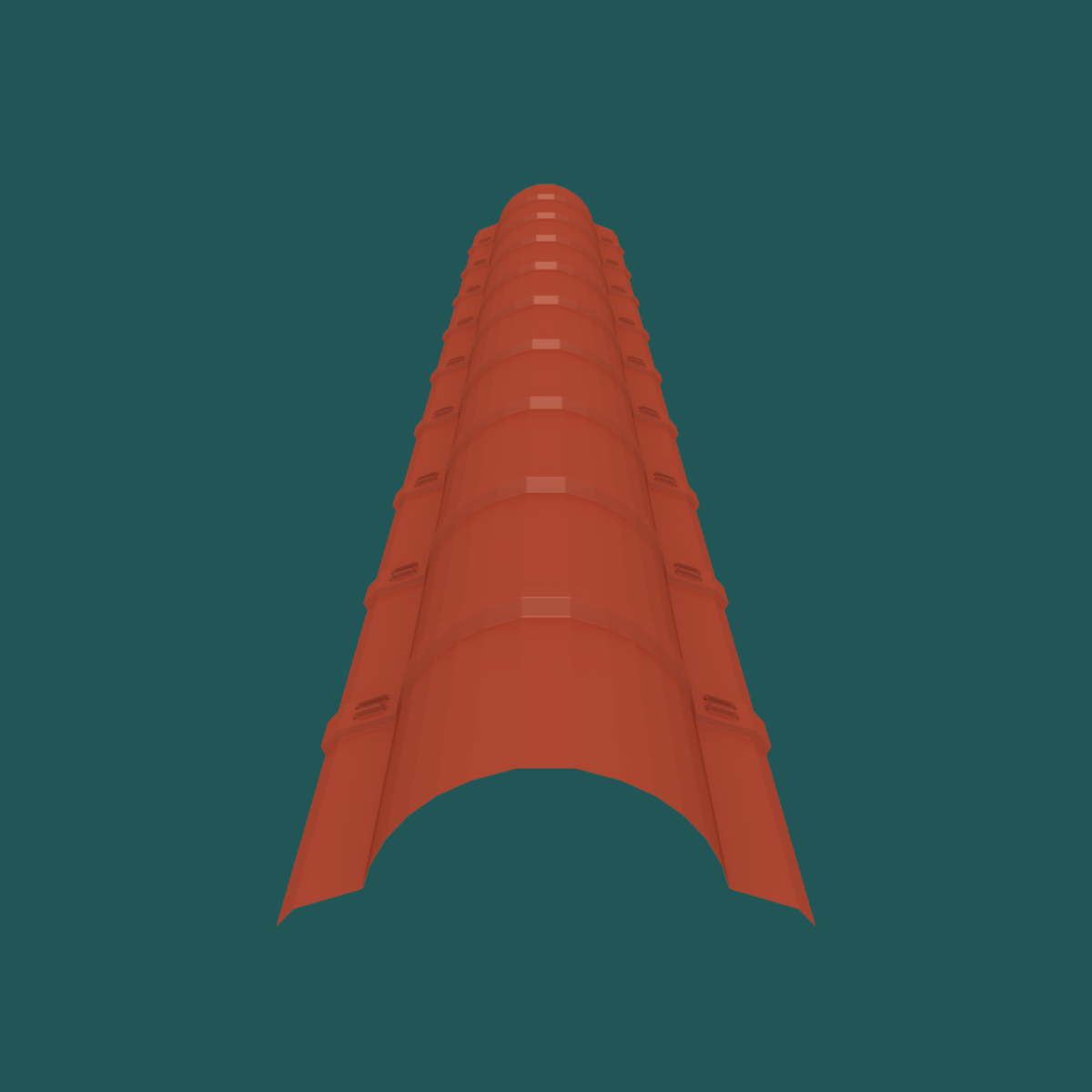 380mm VT Ridge 28G Tile Red Smooth