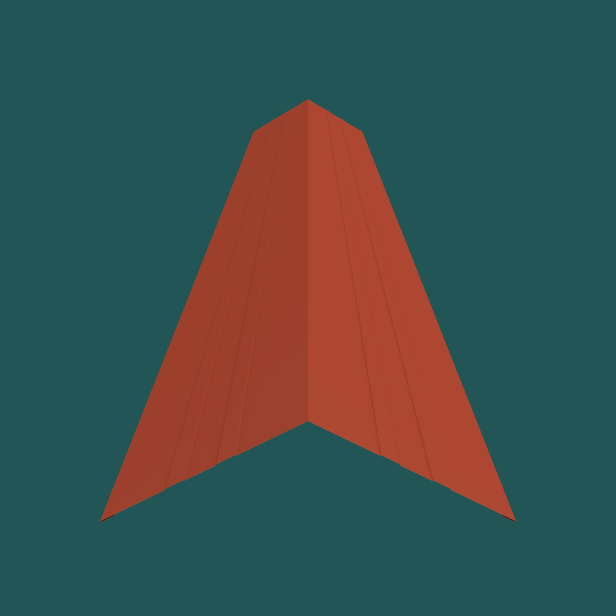 487mm Ridge 28G Tile Red Smooth