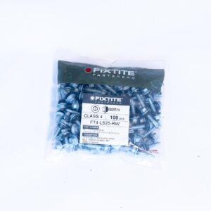 FIXTITE Class 4 25MM Full Thread Steel Fastener With EPDM Washer (100pcs/Box)