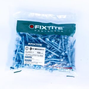FIXTITE Class 3 65MM Dual Thread Steel/Timber Fastner With EPDM Washer
