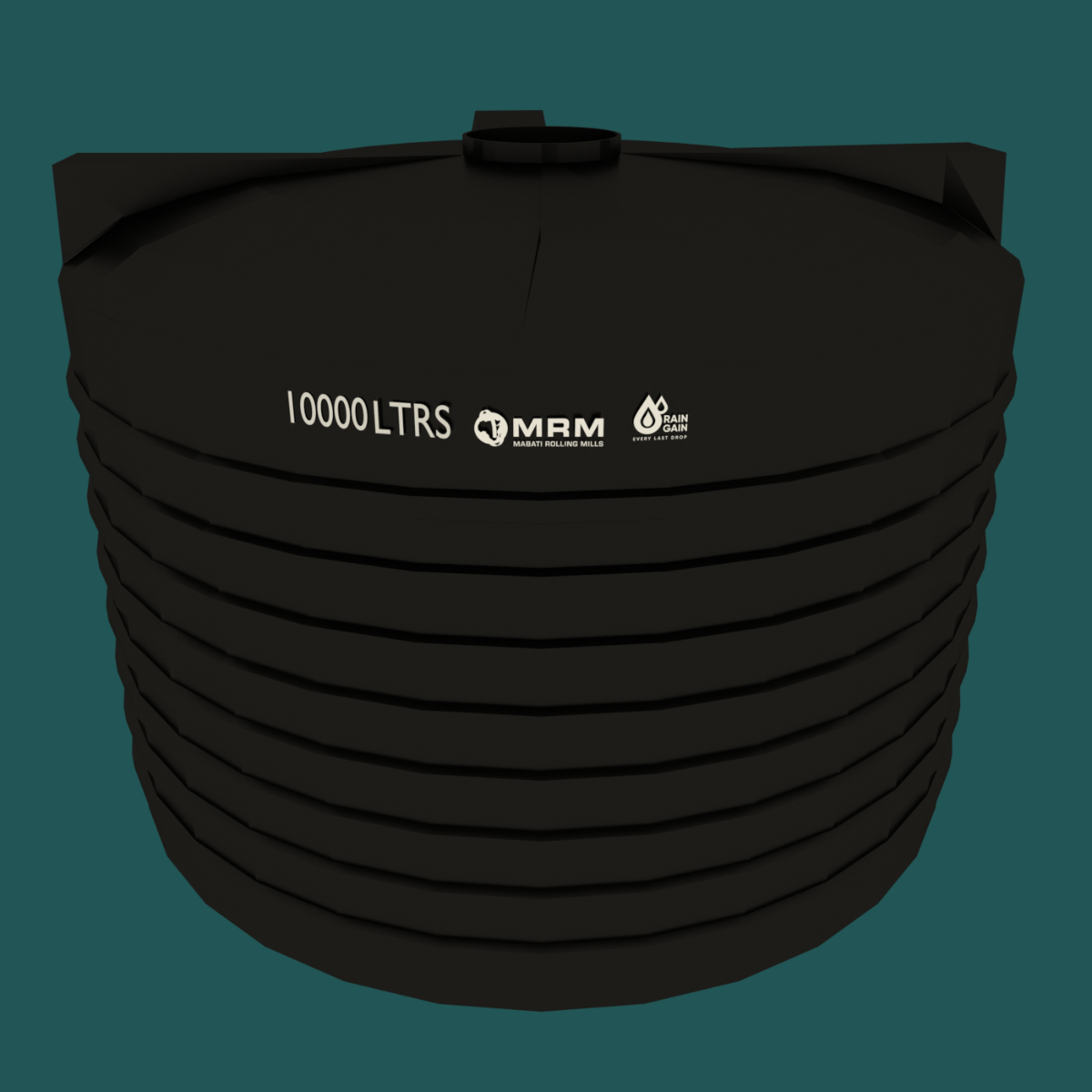 Black PVC 10,000L Round Water Tank