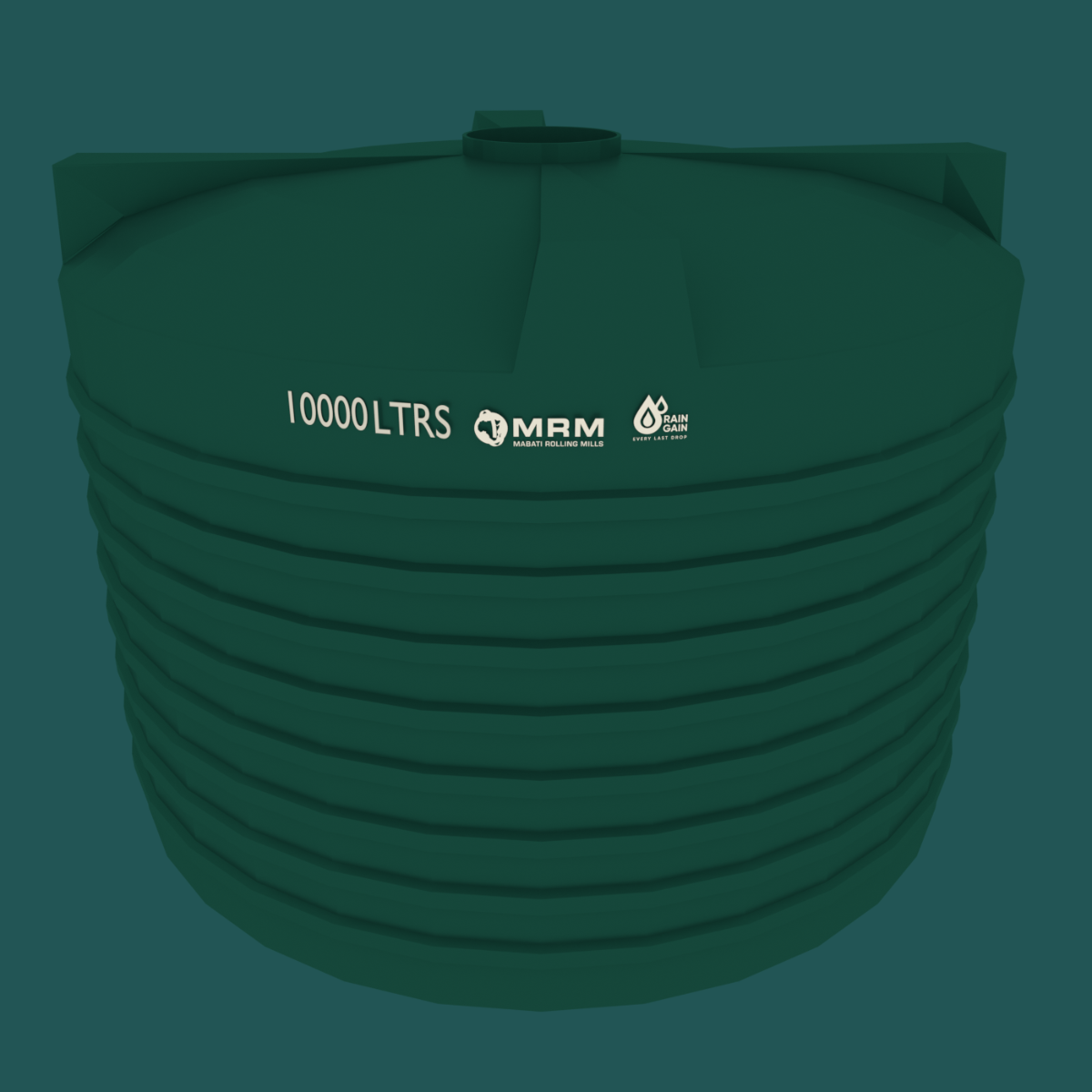 Green PVC 10,000L Round Water Tank