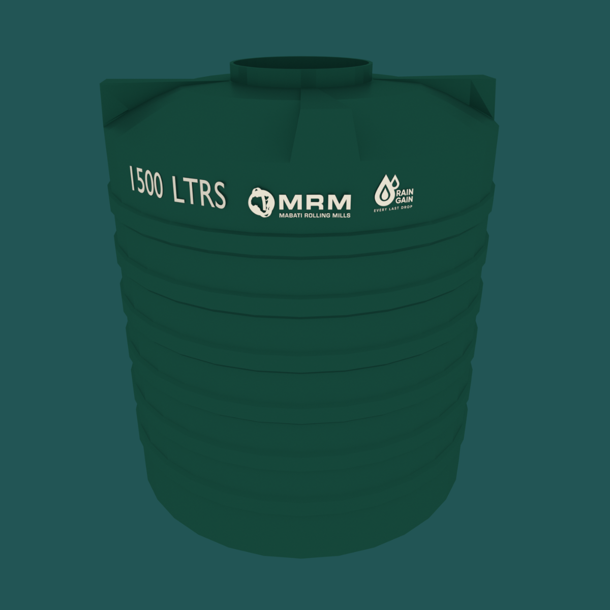 Green PVC 1,500L Round Water Tank