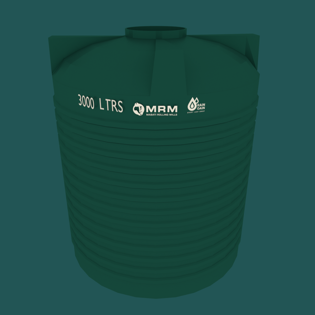 Green PVC 3,000L Round Water Tank